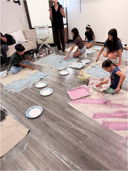 Campers at work in the studio during camp