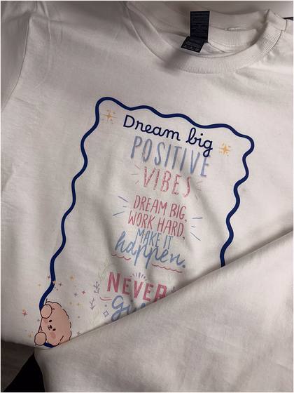 Camp shirt and printed pieces made by campers